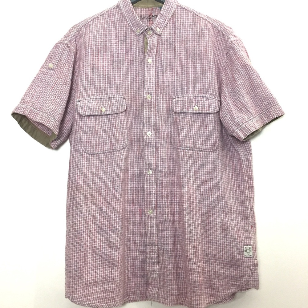 FC Jeans  Mens Button Shirt Soft Cotton Sz Large